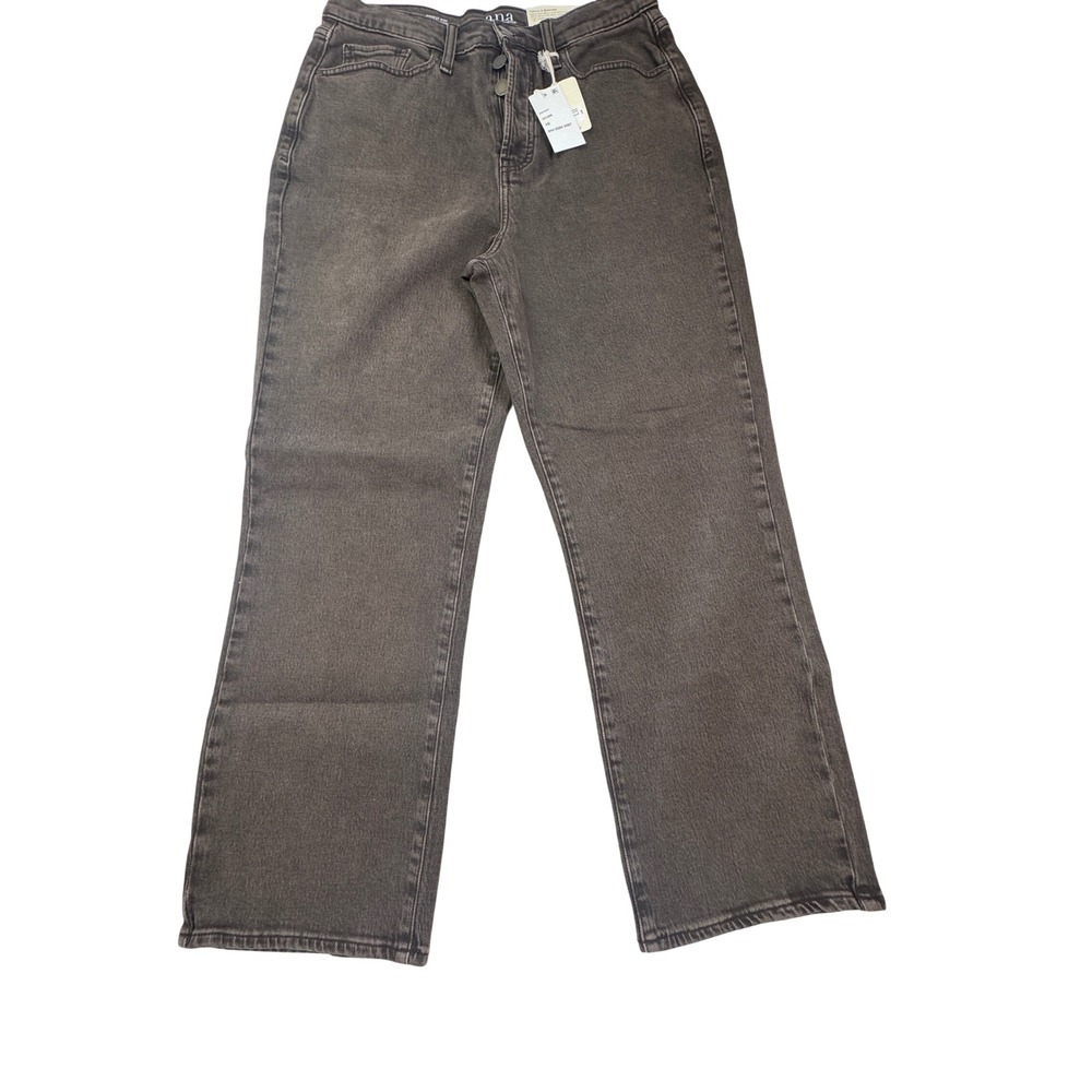 ANA A New Approach Highest-Rise Vintage Straight Leg Jeans Brownie Brown 10 NEW